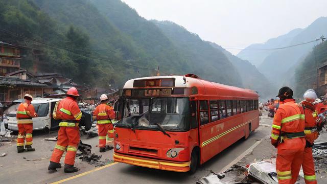 巧家县客车发生故障，紧急救援行动中